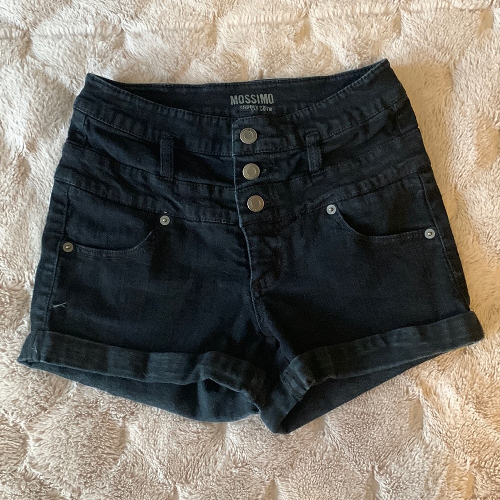 Mossimo black denim shorts size 2